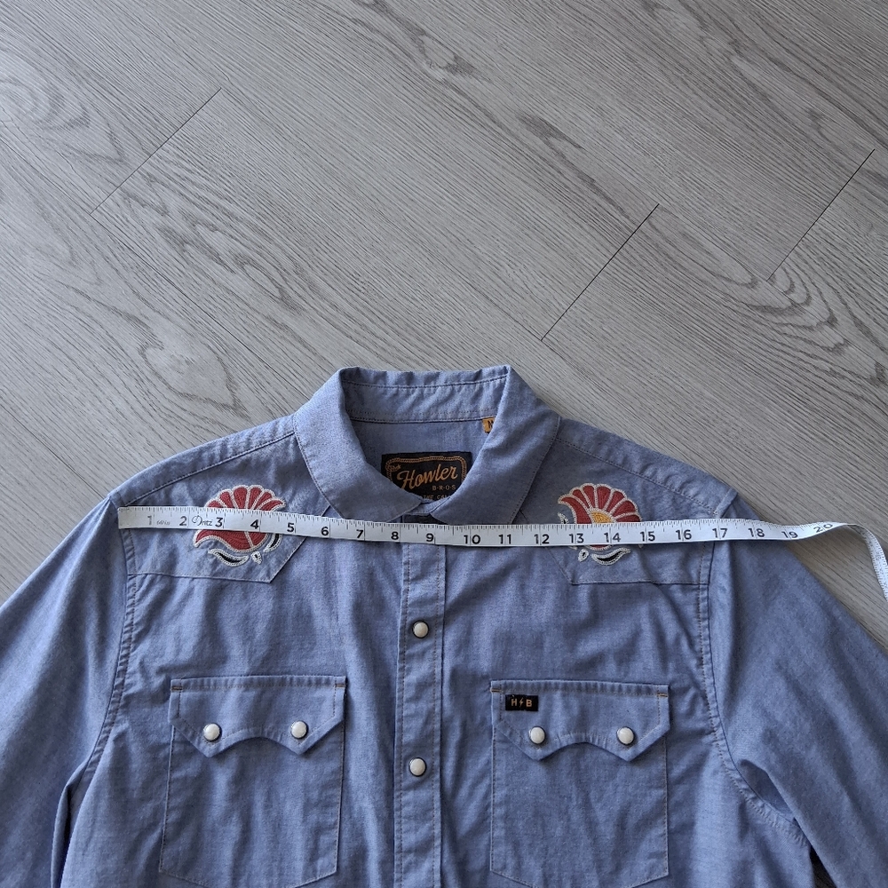 Howler Brothers Crosscut Deluxe Western Pearl Snap Embroidered Shirt - Picture 10 of 16